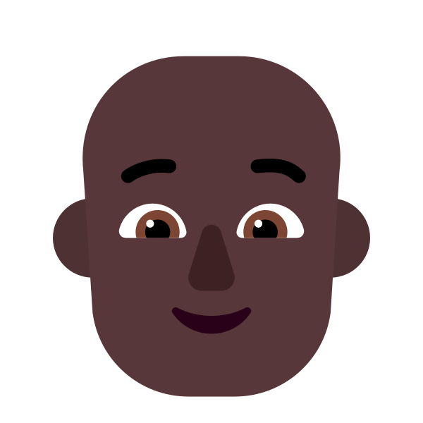 Person Bald Flat Dark Vector