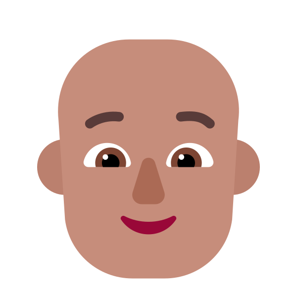 Person Bald Flat Medium Vector