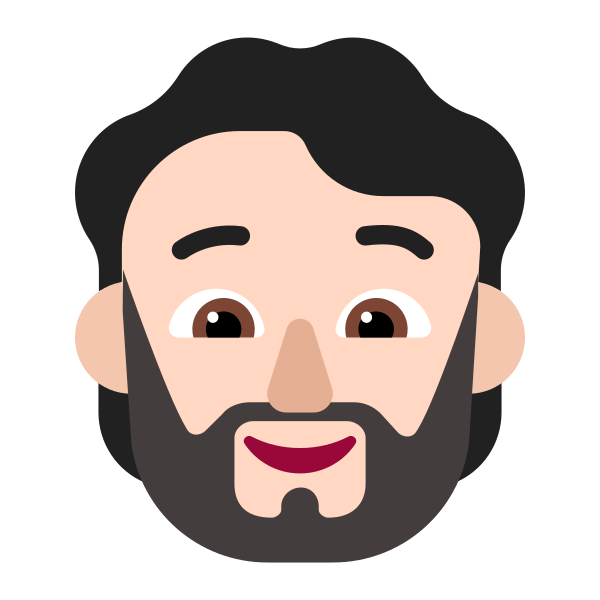 Person Beard Flat Light Vector