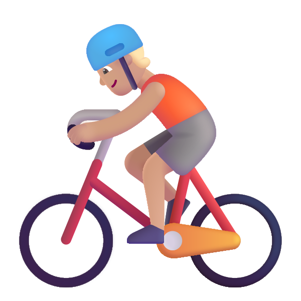 Person Biking Color Medium Light Vector