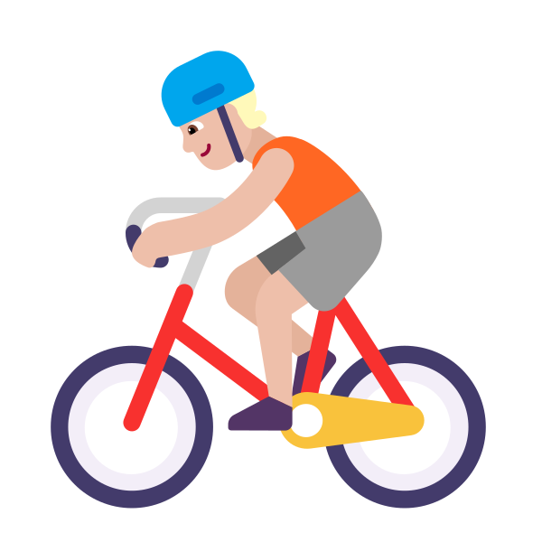 Person Biking Flat Medium Light Vector