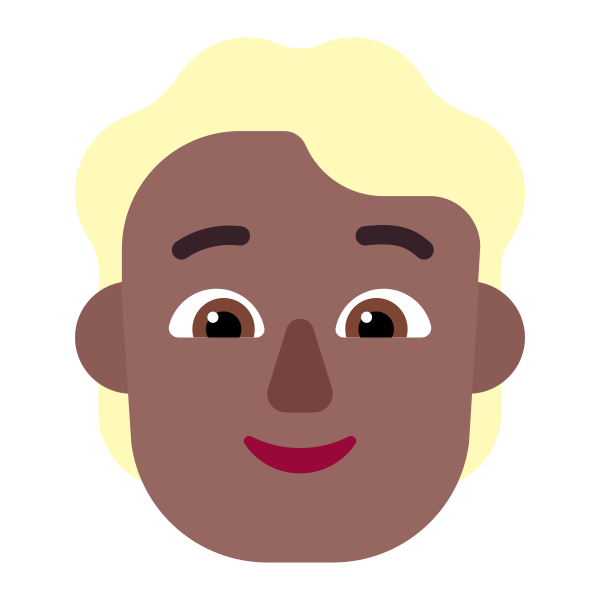 Person Blonde Hair Flat Medium Dark Vector