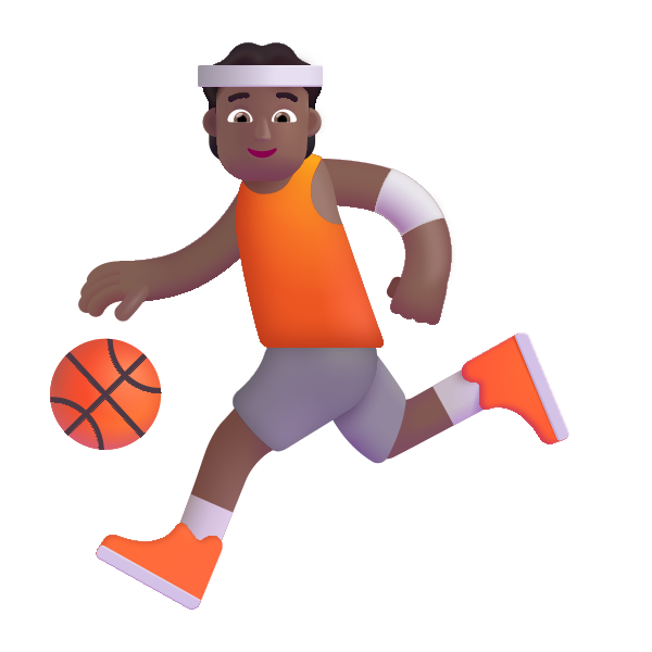 Person Bouncing Ball Color Medium Dark