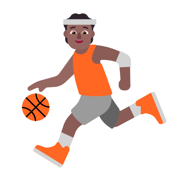 Person Bouncing Ball Flat Medium Dark Vector