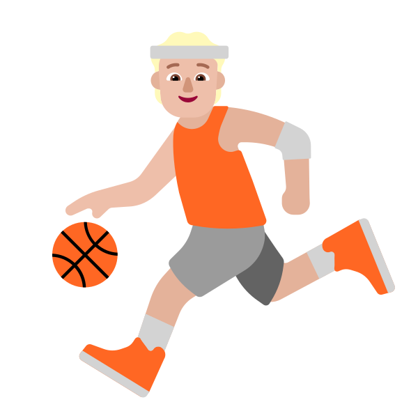 Person Bouncing Ball Flat Medium Light Vector