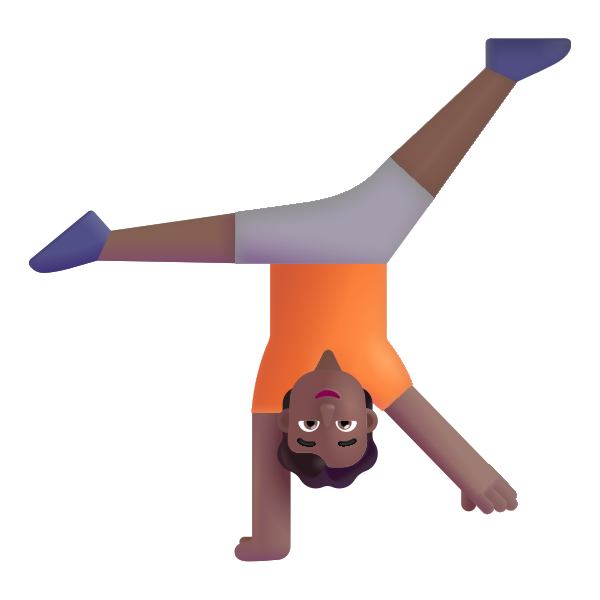 Person Cartwheeling Color Medium Dark Vector