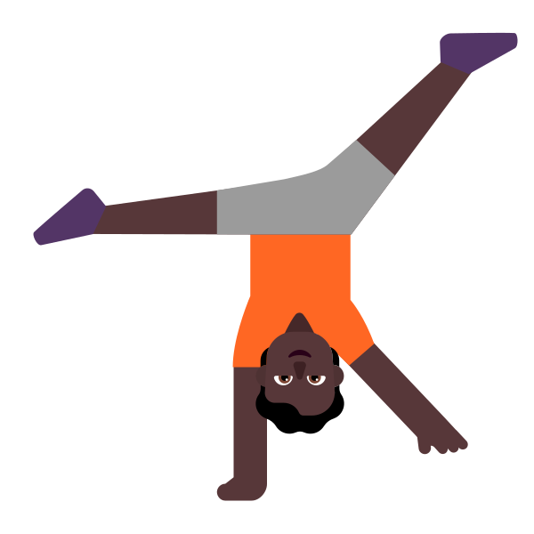 Person Cartwheeling Flat Dark Vector