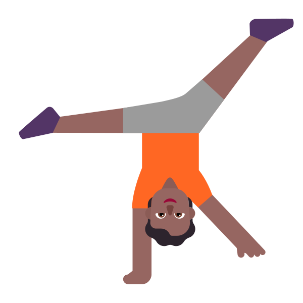 Person Cartwheeling Flat Medium Dark Vector