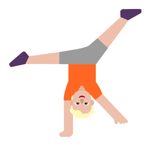 Person Cartwheeling Flat Medium Light Vector