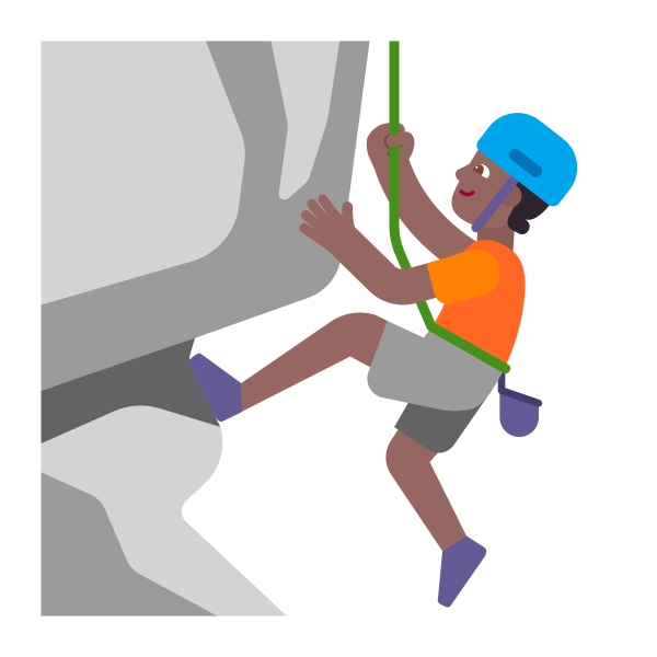 Person Climbing Flat Medium Dark Vector