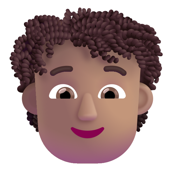 Person Curly Hair Color Medium Vector