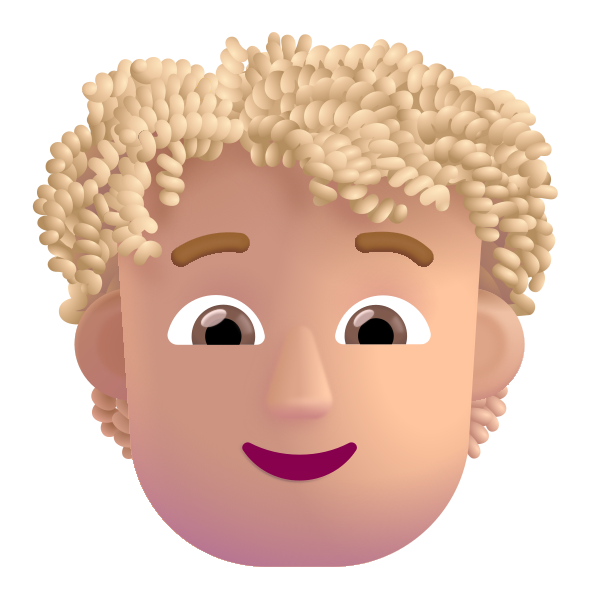 Person Curly Hair Color Medium Light Vector