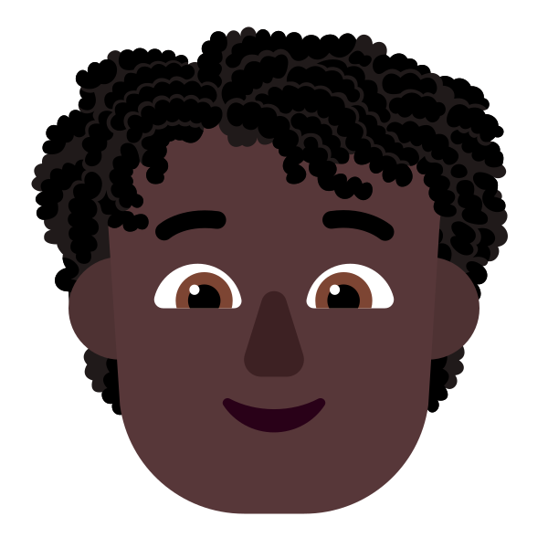 Person Curly Hair Flat Dark Vector
