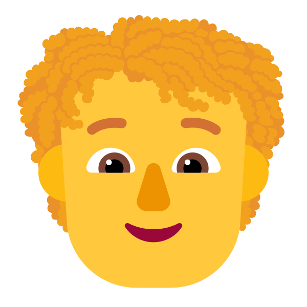 Person Curly Hair Flat Default Vector
