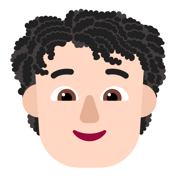 Person Curly Hair Flat Light Vector