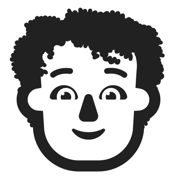 Person Curly Hair High Contrast Default Vector