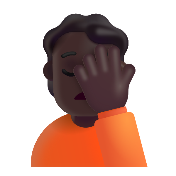 Person Facepalming Color Dark Vector