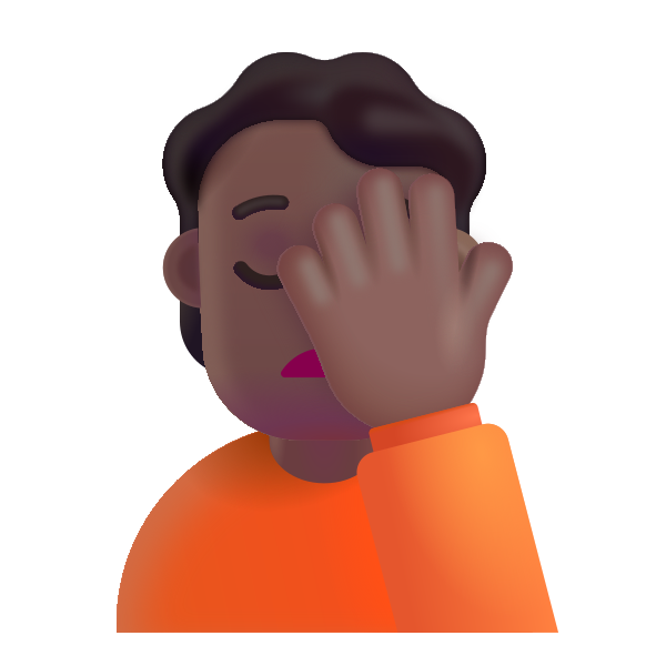 Person Facepalming Color Medium Dark