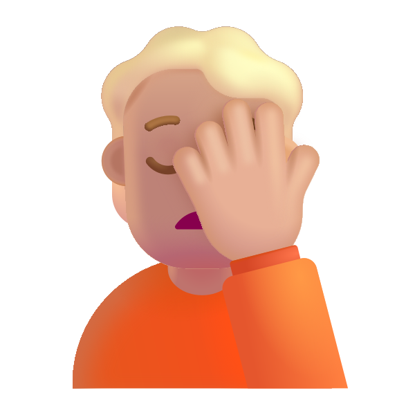 Person Facepalming Color Medium Light Vector