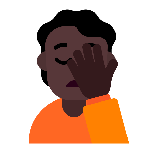 Person Facepalming Flat Dark Vector