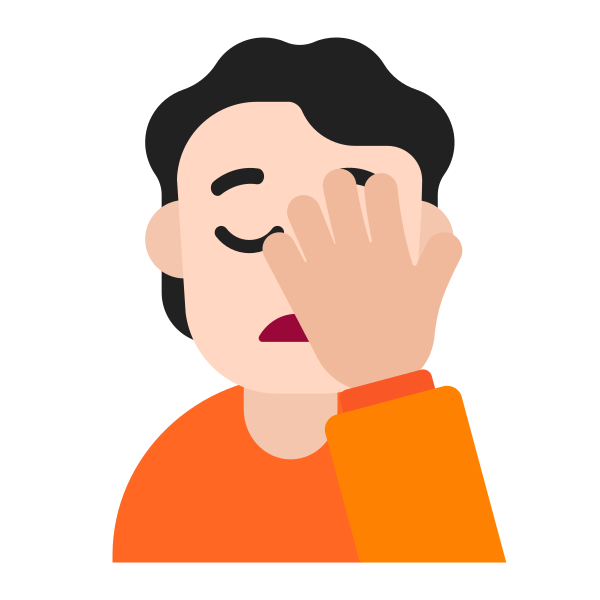 Person Facepalming Flat Light