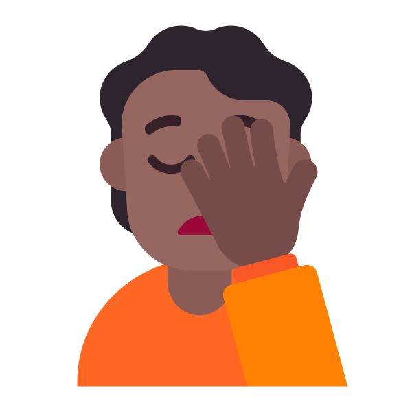 Person Facepalming Flat Medium Dark