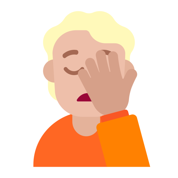 Person Facepalming Flat Medium Light Vector