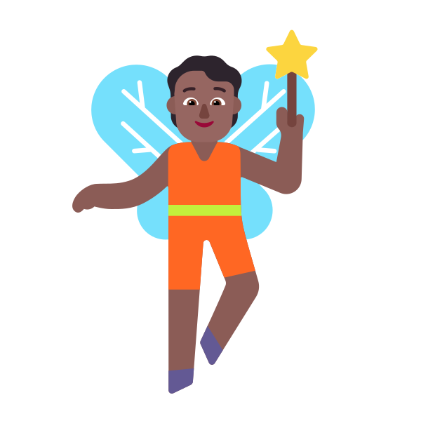 Person Fairy Flat Medium Dark Vector