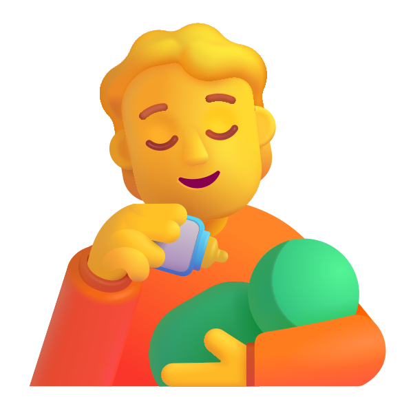 Person Feeding Baby Color Default Vector