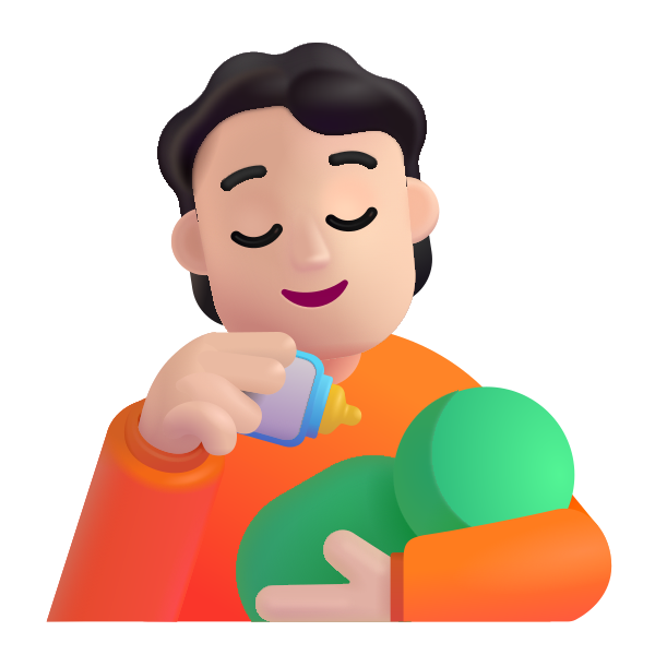 Person Feeding Baby Color Light Vector