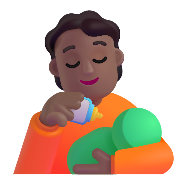 Person Feeding Baby Color Medium Dark Vector