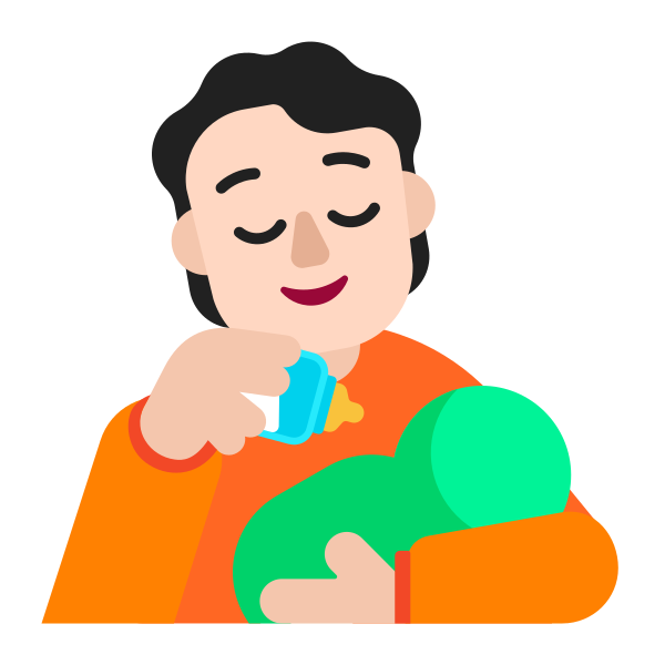 Person Feeding Baby Flat Light Vector