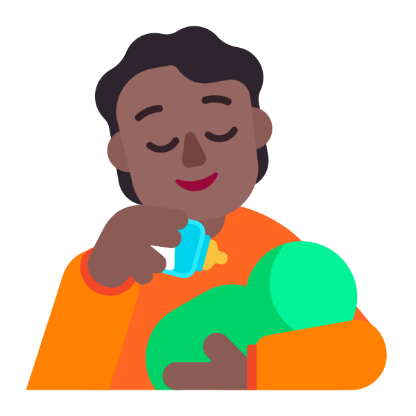 Person Feeding Baby Flat Medium Dark Vector