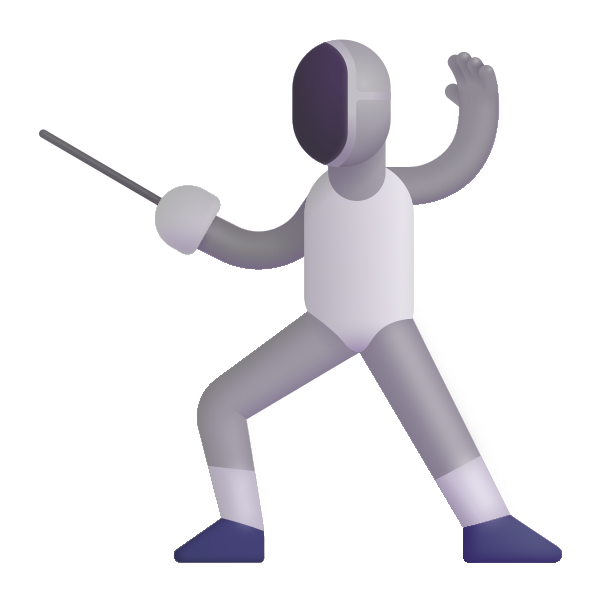 Person Fencing Color Vector