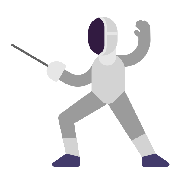 Person Fencing Flat Vector