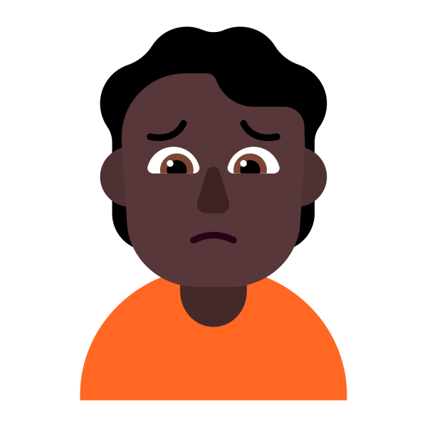 Person Frowning Flat Dark Vector