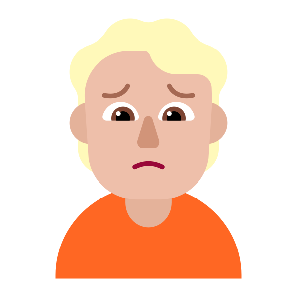 Person Frowning Flat Medium Light Vector