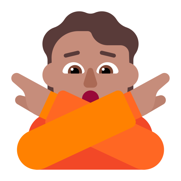 Person Gesturing No Flat Medium Vector