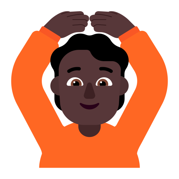 Person Gesturing Ok Flat Dark Vector