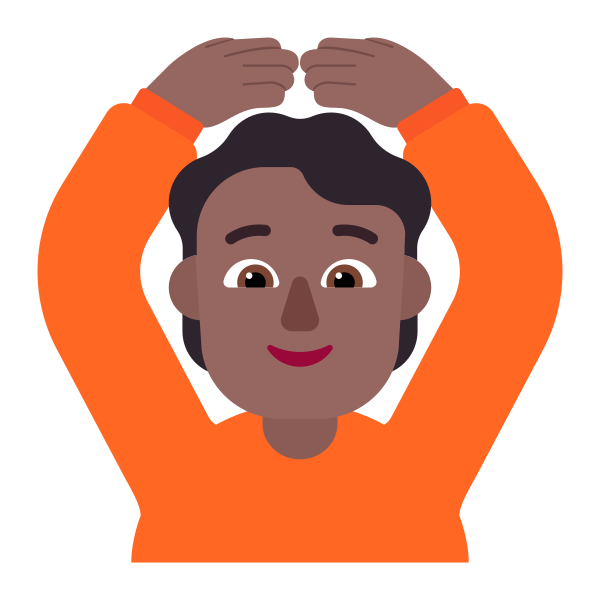 Person Gesturing Ok Flat Medium Dark Vector