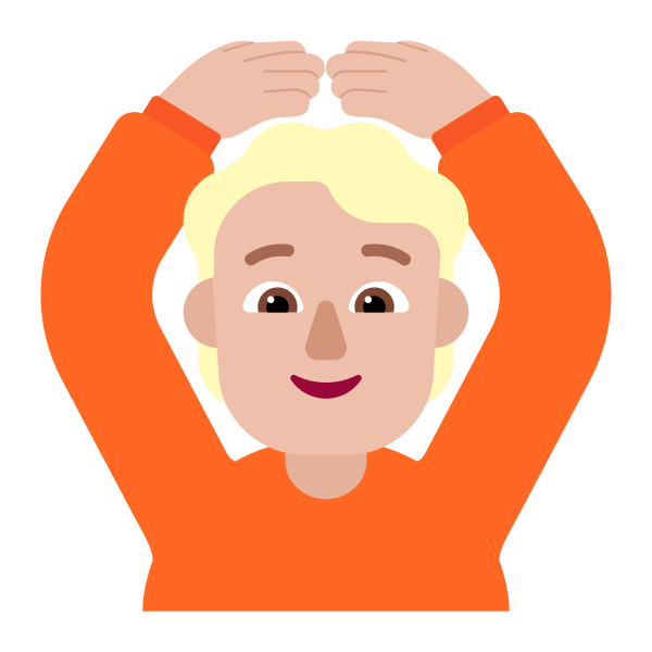 Person Gesturing Ok Flat Medium Light Vector