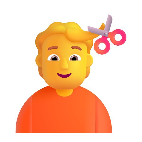 Person Getting Haircut Color Default Vector