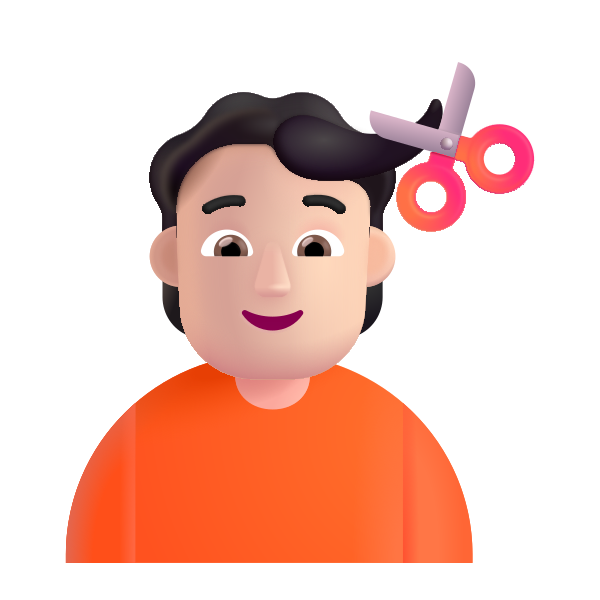 Person Getting Haircut Color Light Vector