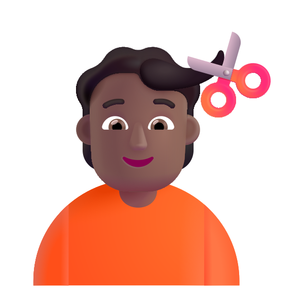 Person Getting Haircut Color Medium Dark Vector
