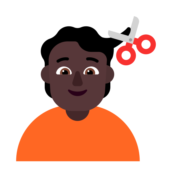 Person Getting Haircut Flat Dark Vector
