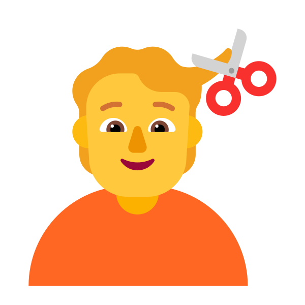 Person Getting Haircut Flat Default Vector