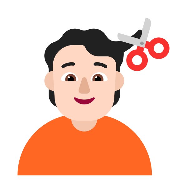 Person Getting Haircut Flat Light Vector
