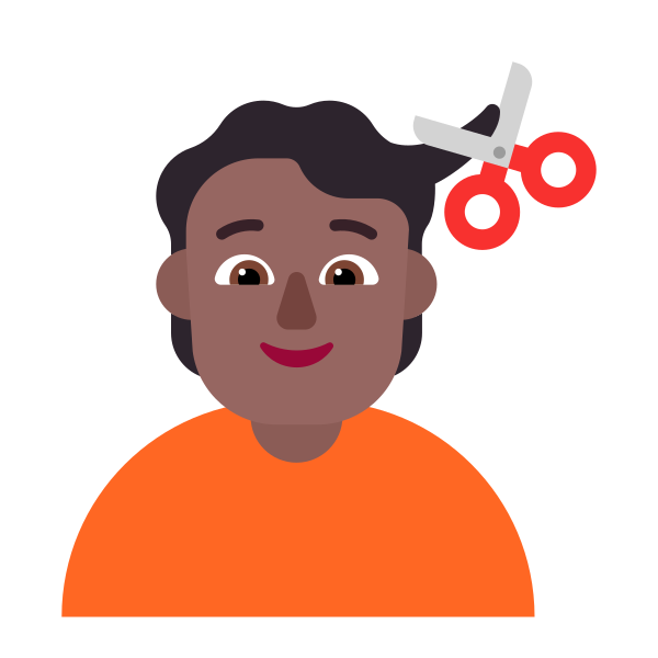 Person Getting Haircut Flat Medium Dark Vector