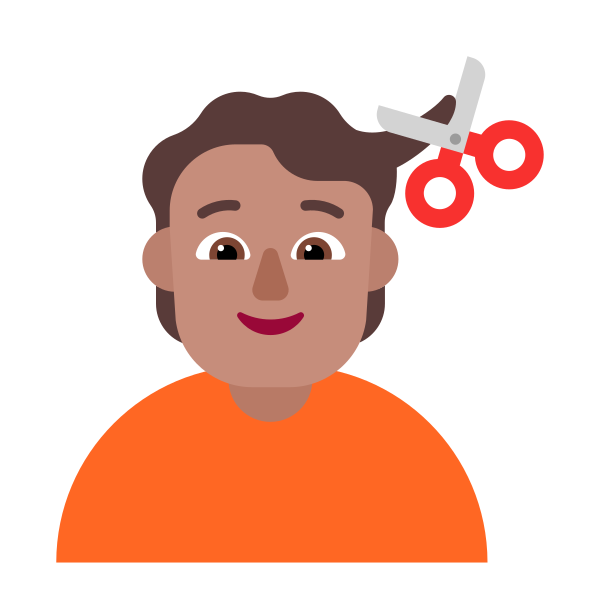Person Getting Haircut Flat Medium Vector