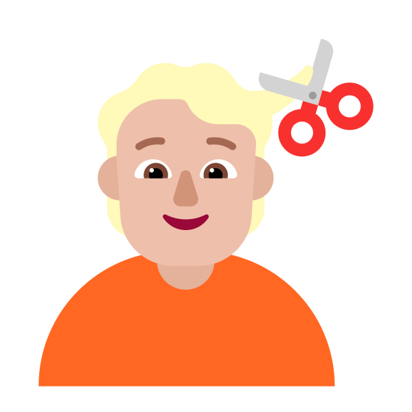 Person Getting Haircut Flat Medium Light Vector